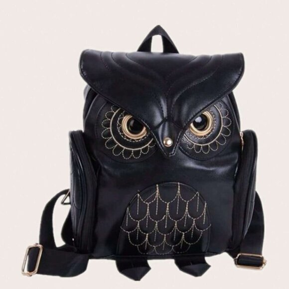Owl Crossbody Backpack Bag Black NWT - Picture 2 of 5